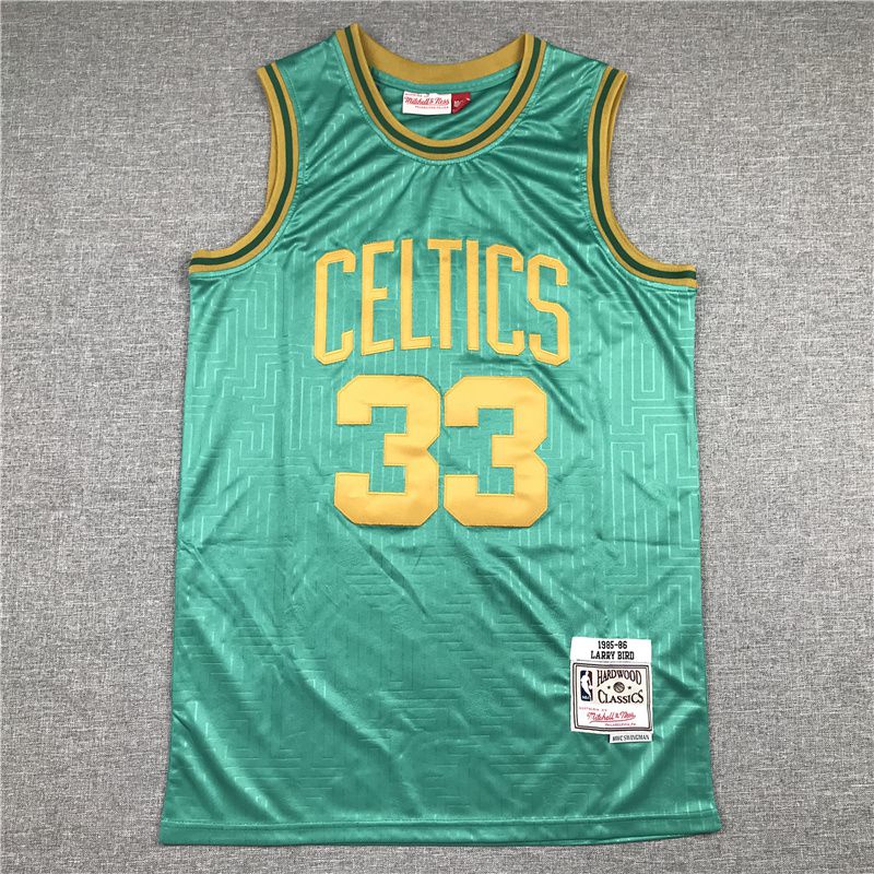 Men Boston Celtics #33 Bird Limited edition light green NBA Jersey-0